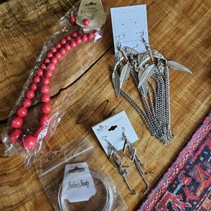 Accessories Lot (Earings, Hoops, and necklace)
